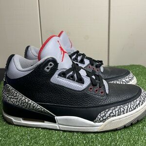 Size 11.5M- Jordan 3 Black Cement 2018 Black / Red / White / Cement Grey